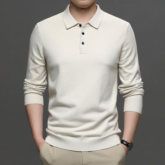 Men's Lapel Knit Pullover Sweater